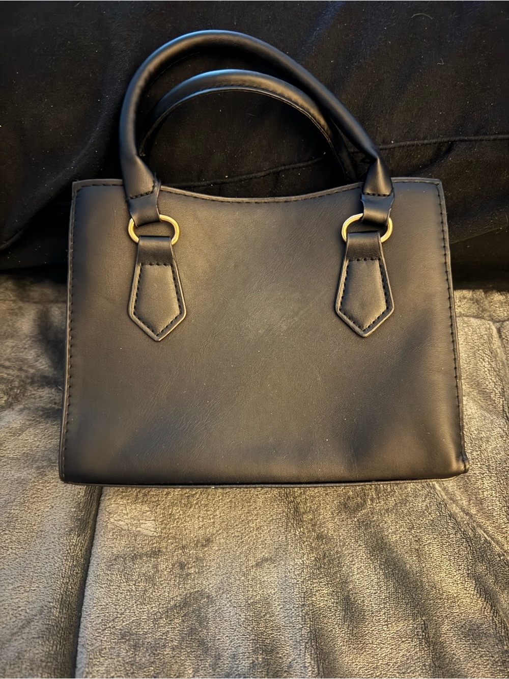 Structured Black Top-Handle Satchel